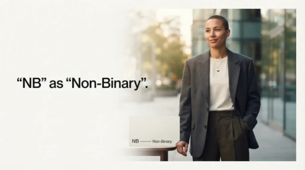"NB" as "Non-Binary"